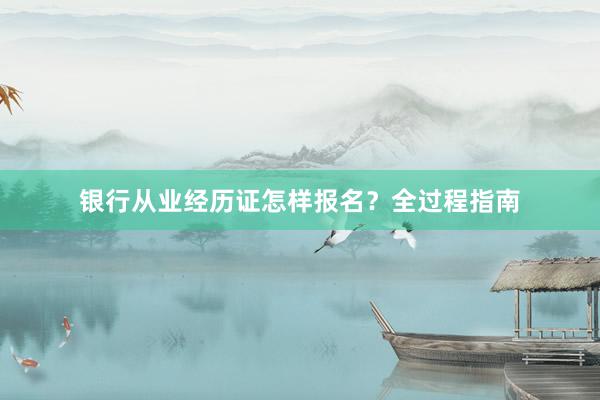 银行从业经历证怎样报名?全过程指南
